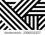 Abstract black and white straight lines with different angles pattern for illustration.