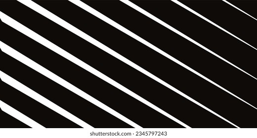 Abstract Black and White Stripe. Backdrop Geometric Incline Line, Optical Illusion for Banner, Poster, Cover, Web. 3d Optical Op Art in Vector illustration. 