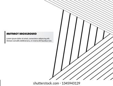 Abstract black and white stripe background, Vector illustration