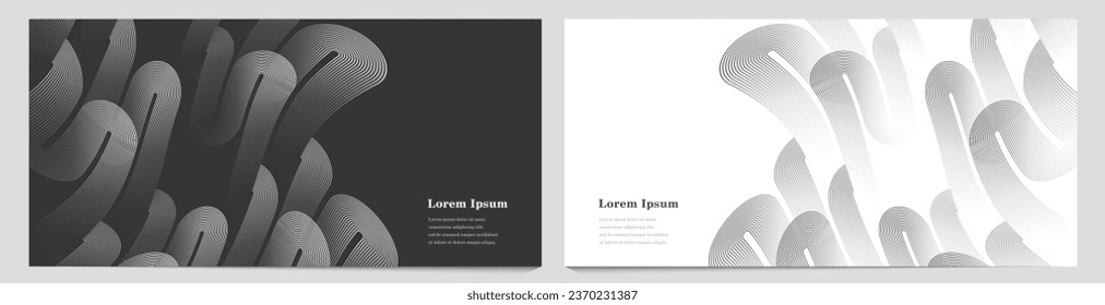 abstract black white stripe line, geometric texture background, futuristic technology set, retro styled concept