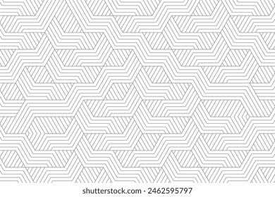 abstract black white stripe line. geometric triangle texture background. hexagon pattern. retro styled concept.