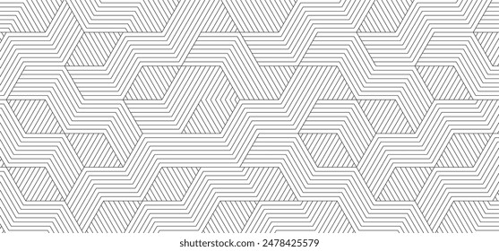 abstract black white stripe line. geometric triangle texture background. hexagon pattern. retro styled concept.