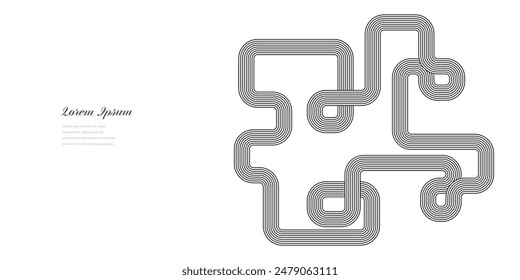abstract black white stripe line. geometric pattern texture. loop design element. retro styled background concept.