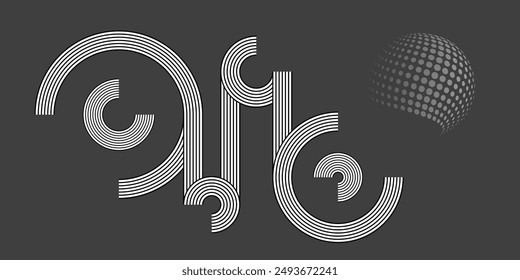 abstract black white stripe line. geometric dot pattern texture background. futuristic technology. scientific concept.