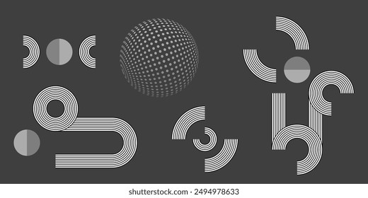 abstract black white stripe line. geometric dot pattern texture background. futuristic technology. sports concept.