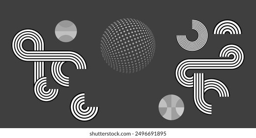 abstract black white stripe line. geometric dot pattern texture background. futuristic technology. sports concept.