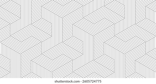 abstract black white stripe line. geometric hexagon texture background. polygon pattern. retro styled concept.