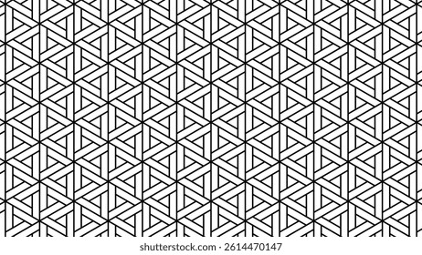 Abstract black white stripe line. geometric triangle texture background. hexagon pattern. retro styled concept. Hexagon mesh design. Modern background with triangle and hexagon shapes pattern.