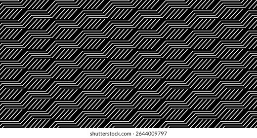 abstract black white stripe line. geometric triangle texture background. hexagon pattern. retro styled concept.