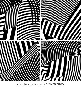 abstract black and white stripe shape background