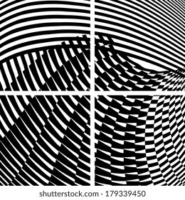 abstract black and white stripe shape background