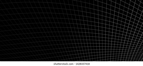 Abstract black and white striped grid background. Geometric pattern with the effect of visual distortion. Optical illusion. Op art
