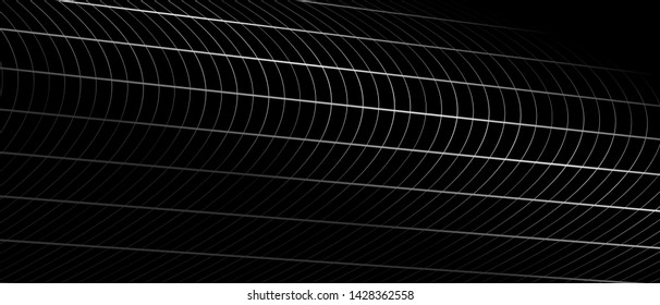 Abstract black and white striped grid background. Geometric pattern with the effect of visual distortion. Optical illusion. Op art
