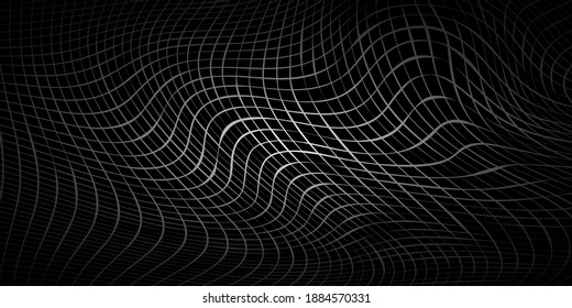 Resumen del fondo de la rejilla rayada en blanco y negro. Patrón geométrico con efecto de distorsión visual. Ilusión óptica. Op art	