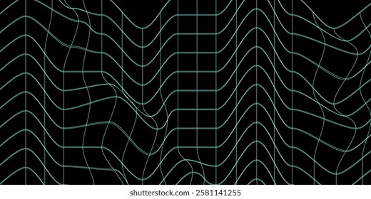 Abstract black and white striped grid background. Geometric pattern with the effect of visual distortion. Optical illusion. Op art