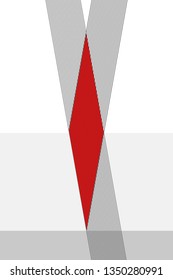 Abstract Black and White Striped Pattern with Lines. Red Sign Isolated on White Background. Vector Illustration