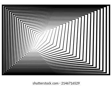 Abstraktes schwarz-weißes Streifen-Muster. Hintergrund für Druck, Werbung, Web, soziale Netzwerke. Vektorgrafik.