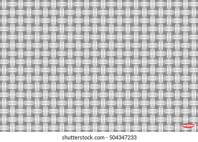 Abstract Black and White Striped Pattern. Wicker Structural Texture. Vector Illustration