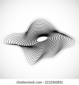 Resumen de forma rayada en blanco y negro. Estilo geométrico futurista. Ilustración del vector