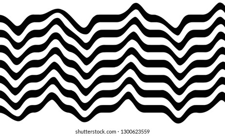 Abstract black and white stripped background. Glitch print. Vector illustration.