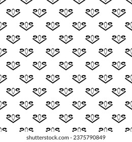 Abstract Black And White Stylish Curvy Pattern Repeated Design On White 
