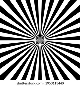 Abstract black and white sun rays - Vector illustration