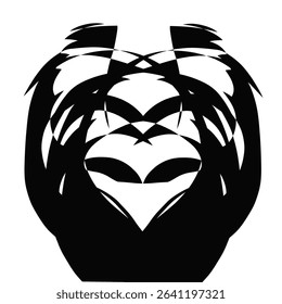 Abstract Black and White Symmetrical Graphic Design Element