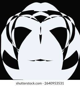 Abstract Black and White Symmetrical Pattern Desig