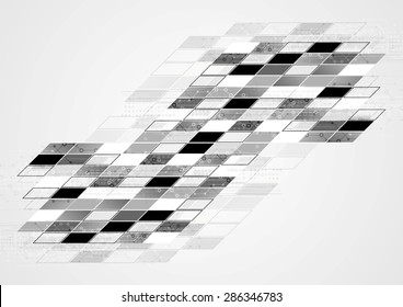 Abstract black white tech geometric corporate background. Vector design