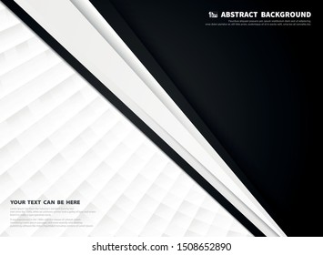 Abstract black and white technology corporate cover design background.  illustration vector eps10