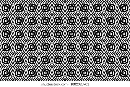 Abstract black white template. Ethnic stylish geometric background in African, Indian, Mexican style for coloring, textiles.