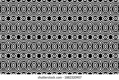 Abstract black white template. Exotic traditional geometric ornament in African, Native American, Mexican style for design.