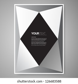 Abstract black and white text box design background vector