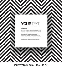 Abstract Black And White Text Box Design With Zig-zag Line Pattern Background   Eps 10 Vector Illustration 