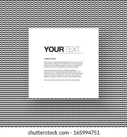Abstract black and white text box design with your text and wave texture pattern background  Eps 10 vector illustration
