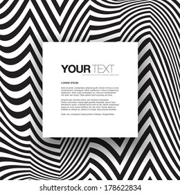 Abstract black and white text box design with wave line pattern background  Eps 10 stock vector illustration