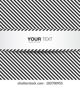 Abstract black and white text box design with line pattern background Eps 10 vector illustration