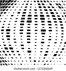 Abstract black and white texture of distorted square curves. A pattern of chaotic elements. Modern grunge background