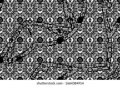 Abstract black and white texture. Monochrome chaotic background