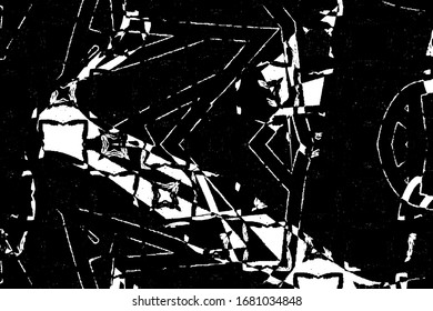 Abstrakte schwarz-weiße Textur. einfarbiger chaotischer Hintergrund