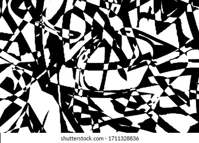 Abstract black and white texture. Monochrome chaotic background