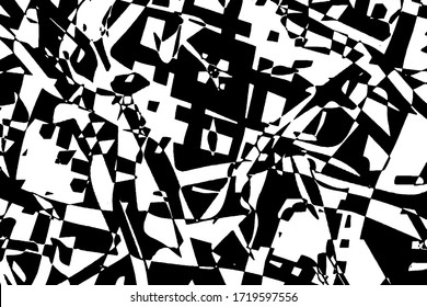 Abstract black and white texture. Monochrome chaotic background