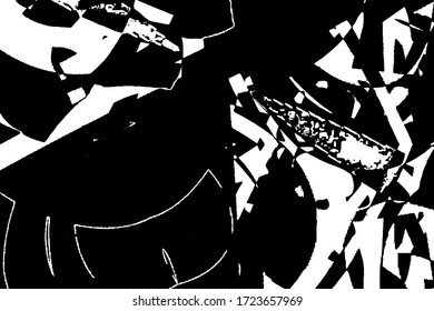 Abstract black and white texture. Monochrome chaotic background
