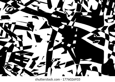 Abstract black and white texture. Monochrome chaotic background