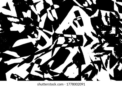 Abstract black and white texture. Monochrome chaotic background