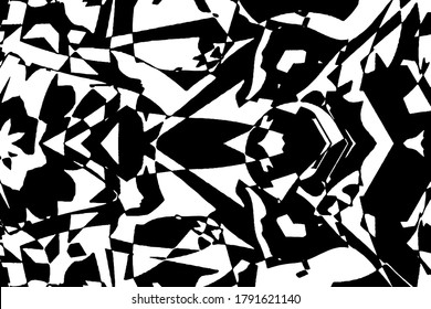 Abstract black and white texture. Monochrome chaotic background