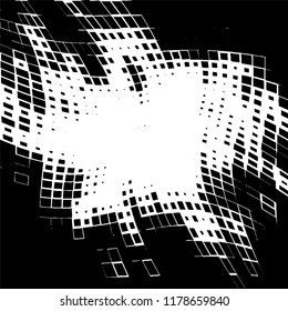 Abstract black and white texture for printing. Monochrome grunge background. The chaotic pattern of different elements