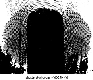 Abstract black and white texture with rounded black pillar(dome) in the middle and nets