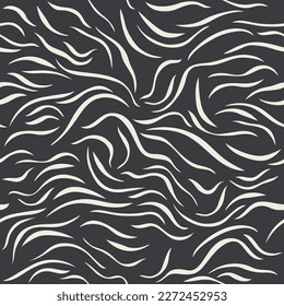 Abstract black and white textured pattern, seamless background. 