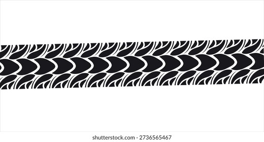 Abstract black and white tire tread pattern for automotive or industrial design